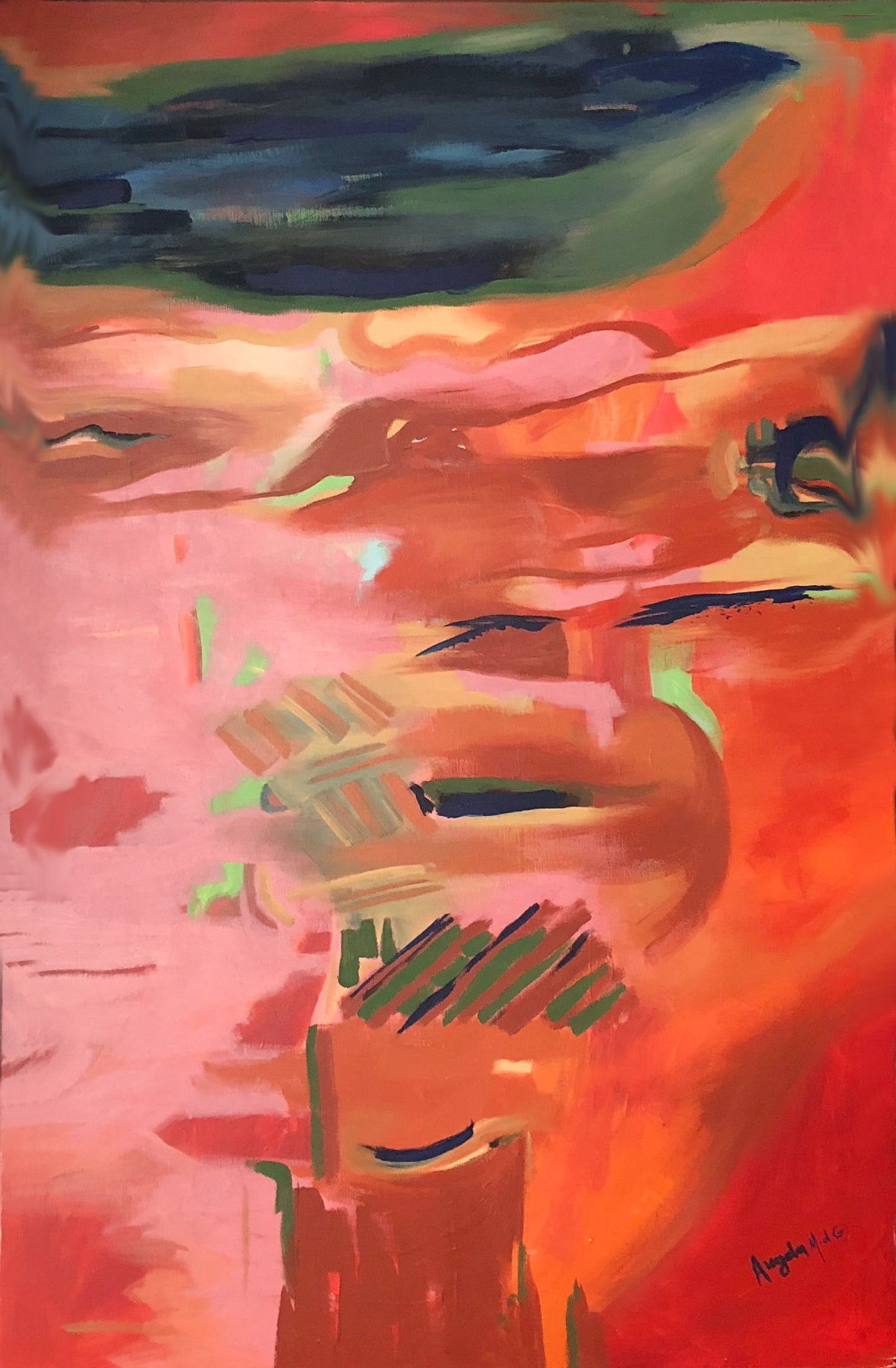 "Sharing Space in Red” Original Painting